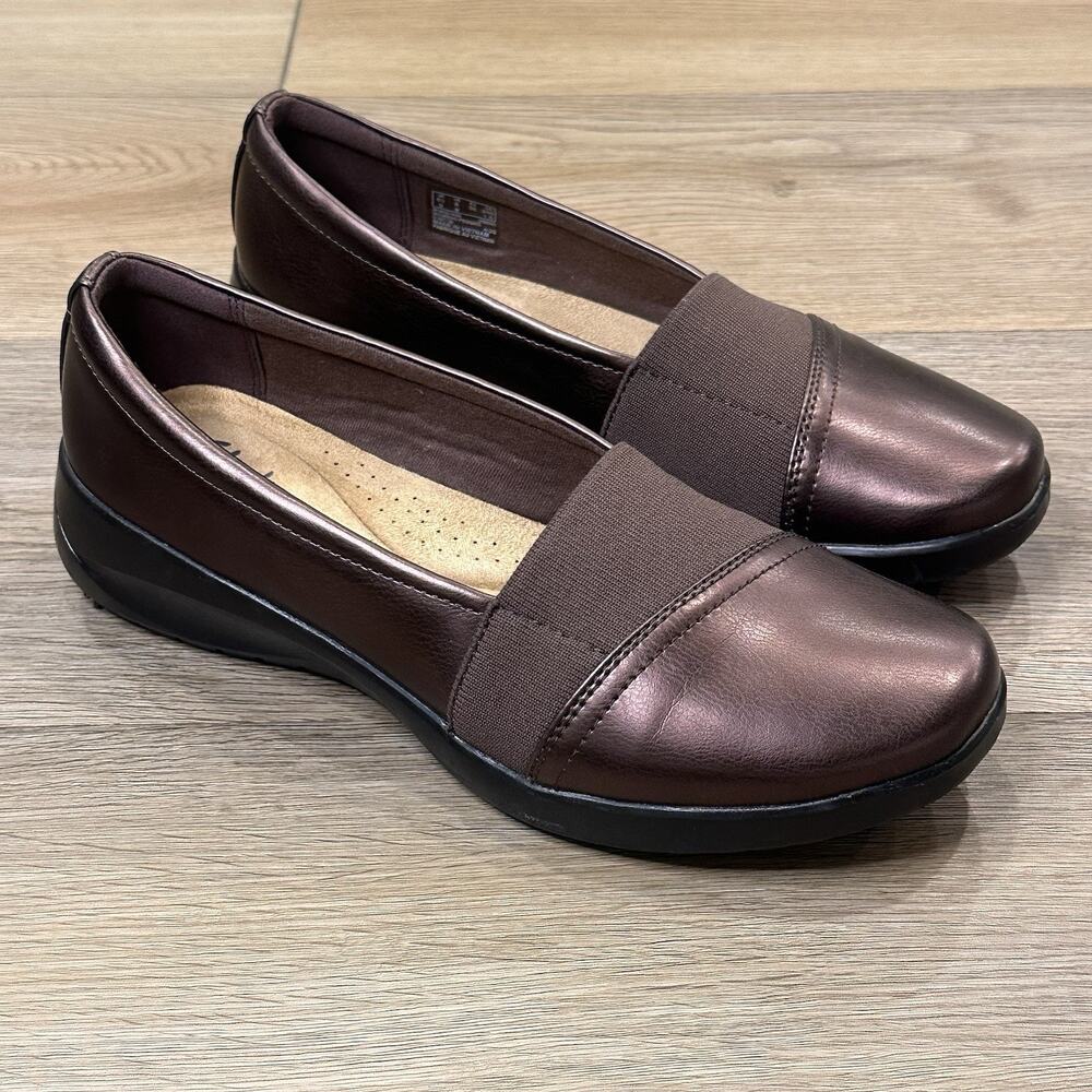 Clarks Collection NEW Kaetlyn Rhea Leather Slip-Ons Women’s 8 Flats